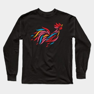 Rooster Illustration Long Sleeve T-Shirt